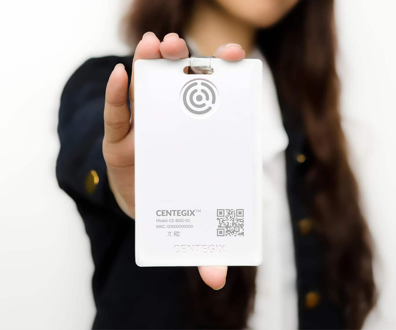 Woman holding badge Social_Large Rectangle