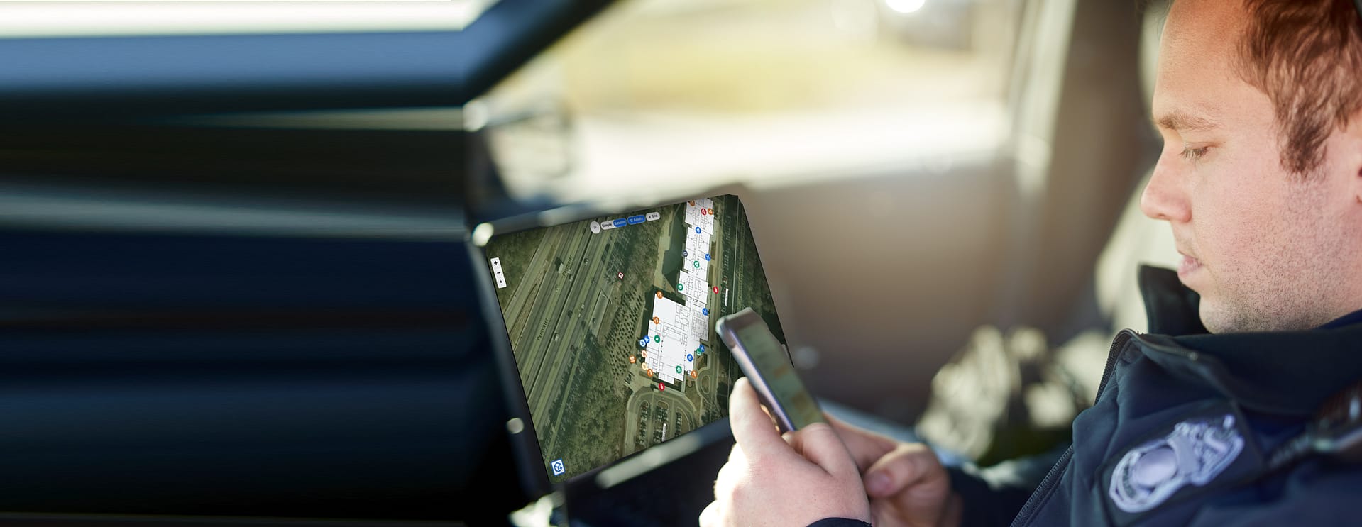 header_integration_police_phone_car2024 Mapping details help first responder get help to the precise location where it's needed, faster.