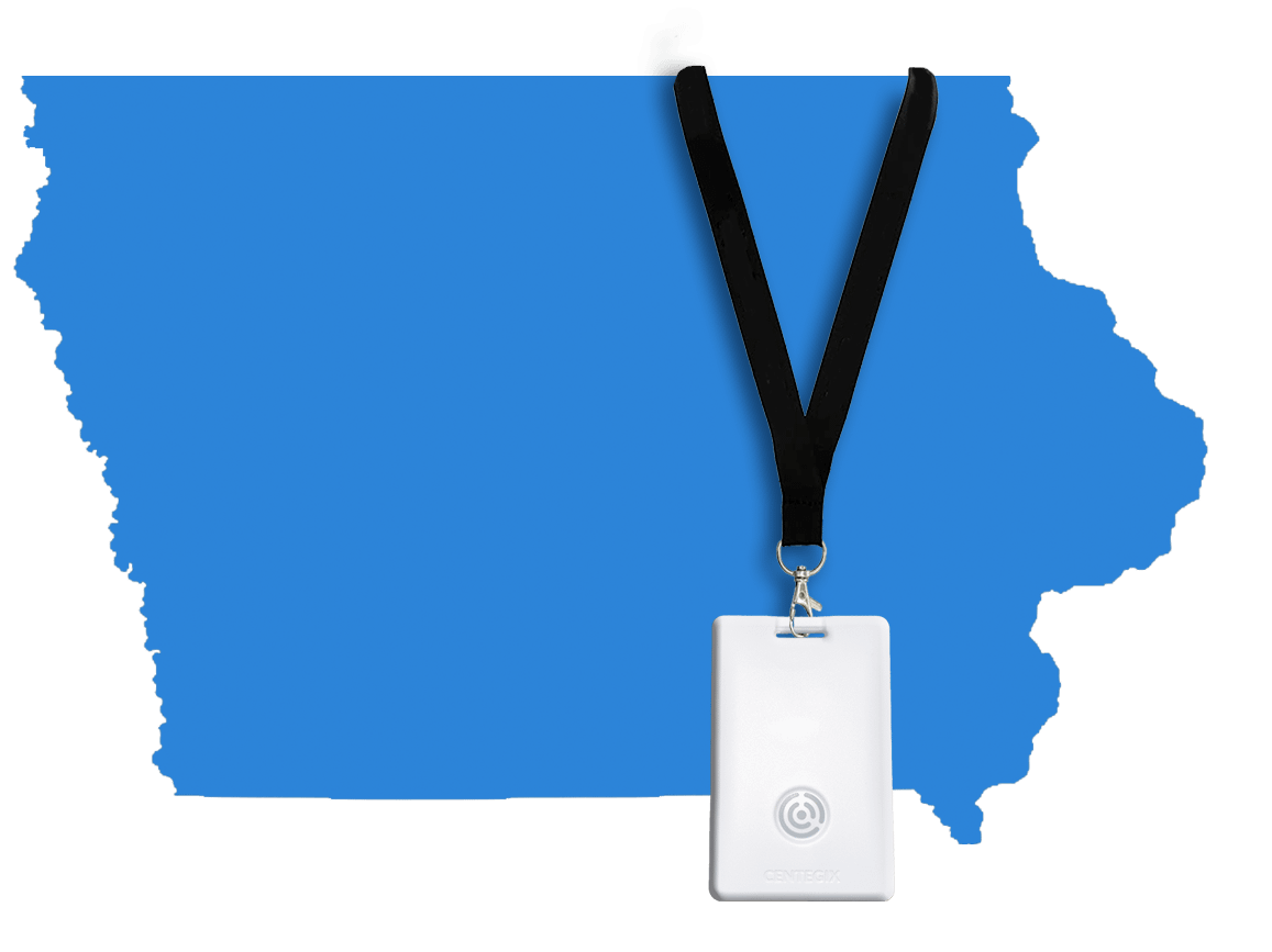 Iowa outline badge