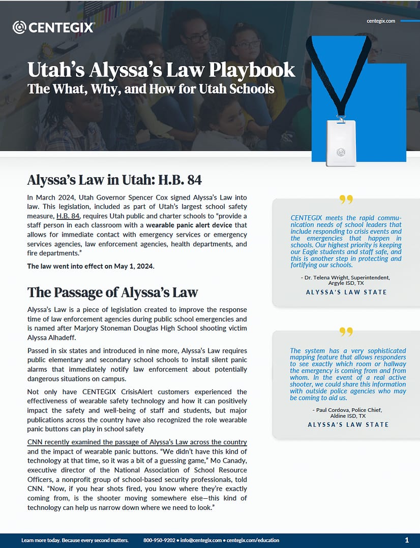 Utah Alyssa's Law Playbook Thumbnail