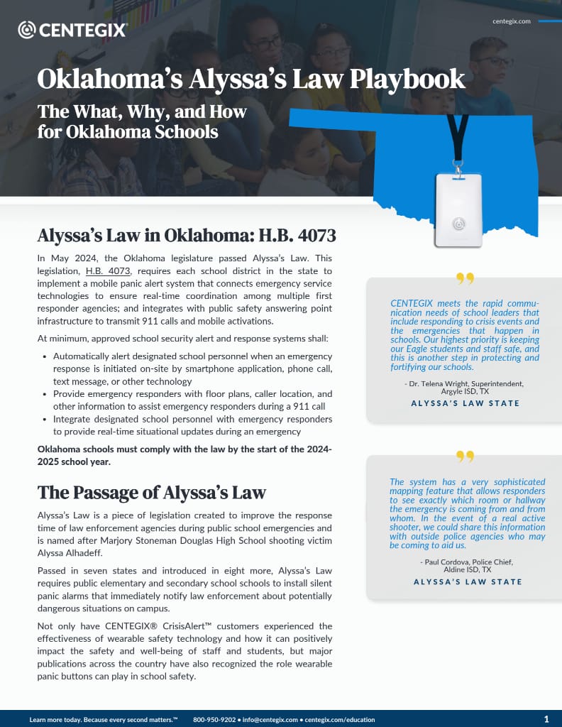 Oklahoma Alyssa's Law Playbook Thumbnail