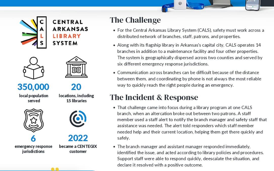 Across Branches & Jurisdictions: Helping CALS Respond Faster When Staff Need Help | CENTEGIX Impact Story